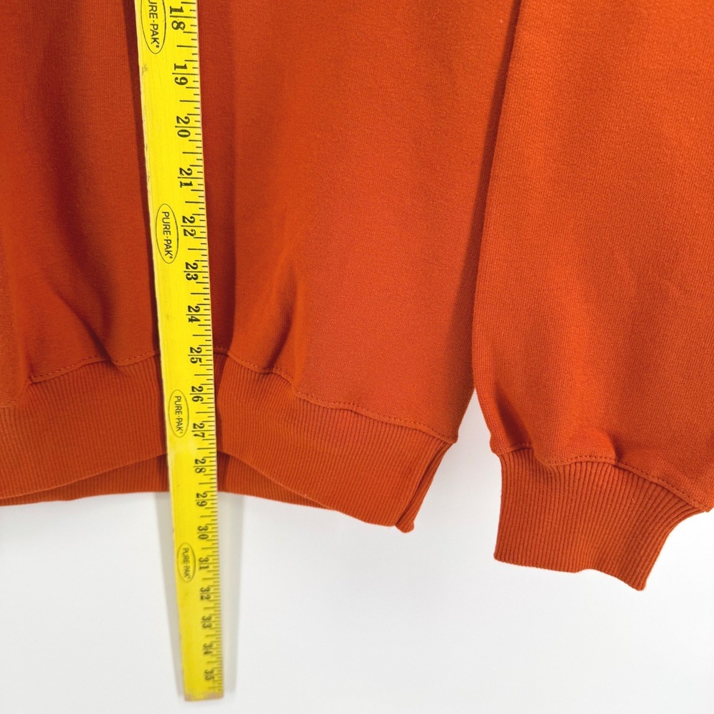 Champion Eco Fleece Mens Large Crewneck Sweatshirt Burnt Orange Embroidered Logo - Picture 6 of 7